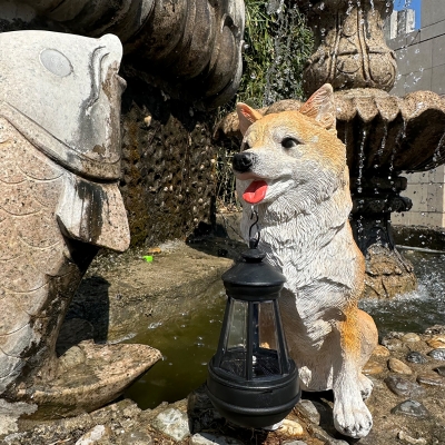 Садовая фигурка на солнечной батарее Корги Fluffly-1