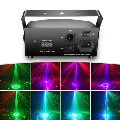 Лазерный проектор / светомузыка Party Light DMX-512 (RGB лазер, стробоскоп, LED, ультрафиолет)-11